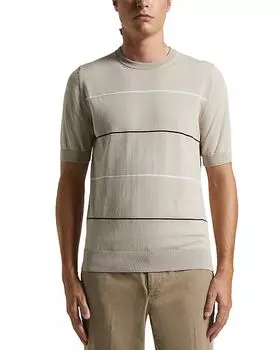 Футболка с коротким рукавом в полоску Peserico, коричневый/бежевый