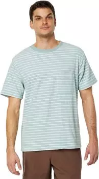 Футболка с коротким рукавом в винтажную махровую полоску Rhythm, цвет Seafoam