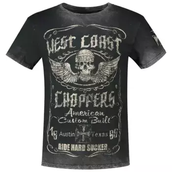 Футболка с коротким рукавом West Coast Choppers Ride Hard Sucker Vintage, черный