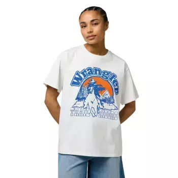 Футболка с коротким рукавом Wrangler 112371080 Girlfriend Loose Fit, белый