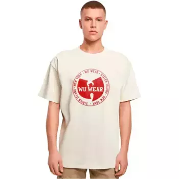 Футболка с коротким рукавом Wu-wear Circle Logo Oversize, бежевый