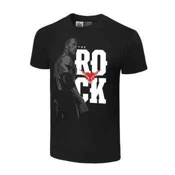 Футболка с коротким рукавом WWE Authentic The Rock, черный
