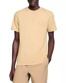Футболка с коротким рукавом, выцветшая Sandro, коричневый/бежевый