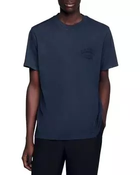 Футболка с коротким рукавом, выцветшая Sandro, синий