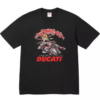 Футболка с коротким рукавом X DUCATI SS24 WEEK16 Bike Tee унисекс с принтом мотоцикла Supreme, черный