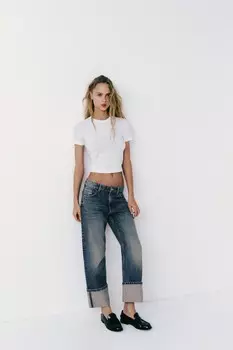 Футболка с коротким рукавом ZARA, белый