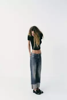 Футболка с коротким рукавом ZARA, черный
