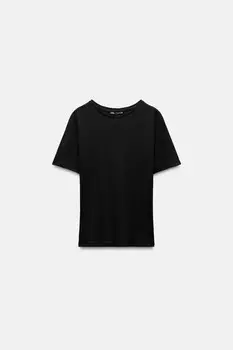 Футболка с коротким рукавом ZARA, черный
