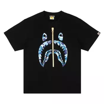 Футболка с короткими рукавами BAPE Shark Camo, цвет Черный/Синий