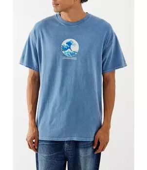 Футболка с короткими рукавами BDG Urban Outfitters Hokusai Grid, синий