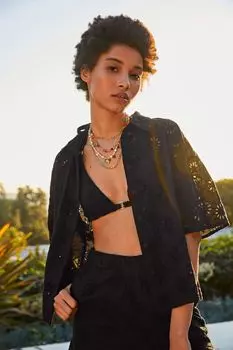 Футболка с короткими рукавами Broderie Next, черный