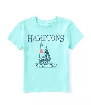 Футболка с короткими рукавами Class Club Little Boys 2T-7 Hamptons Screen, зеленый