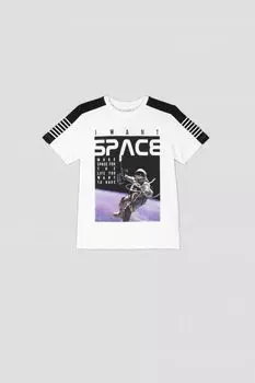 Футболка с короткими рукавами Coccodrillo белый с космической тематикой