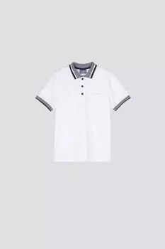Футболка с короткими рукавами Coccodrillo белый в горошек и с воротником-поло