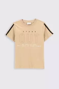 Футболка с короткими рукавами Coccodrillo бежевый с надписями