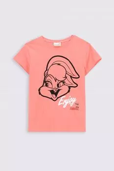 Футболка с короткими рукавами Coccodrillo Looney Tunes, коралловый