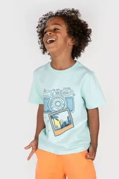 Футболка с короткими рукавами Coccodrillo мята с фотомотивом