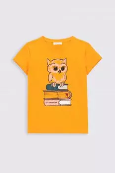 Футболка с короткими рукавами Coccodrillo оранжевый с принтом