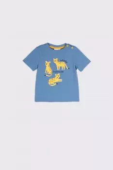 Футболка с короткими рукавами Coccodrillo синий с животным мотивом
