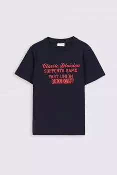 Футболка с короткими рукавами Coccodrillo темно-синий с надписями спереди