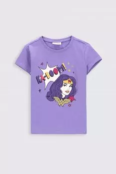 Футболка с короткими рукавами Coccodrillo Wonder Woman, фиолетовый