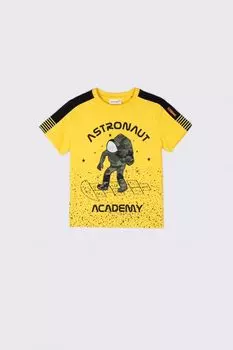 Футболка с короткими рукавами Coccodrillo желтый с космической тематикой