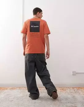 Футболка с короткими рукавами Columbia Barton Springs красного цвета с графическим принтом