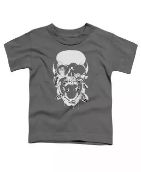 Футболка с короткими рукавами для девочек-малышей Black Lantern Skull Green Lantern, серый