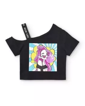 Футболка с короткими рукавами для девочки Charanga, черный