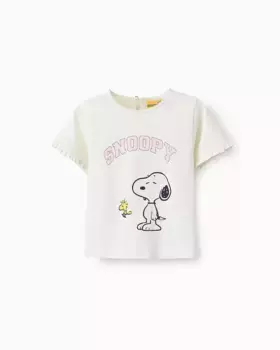 Футболка с короткими рукавами для девочки и мотивом Снупи Zippy, белый