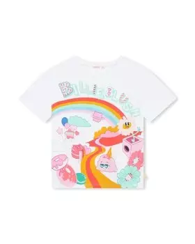 Футболка с короткими рукавами для девочки из 100% хлопка Billieblush, белый