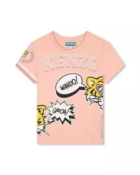 Футболка с короткими рукавами для девочки Kenzo Kids, розовый