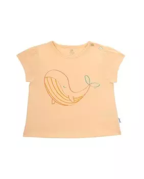 Футболка с короткими рукавами для девочки с китовым принтом Knot, желтый