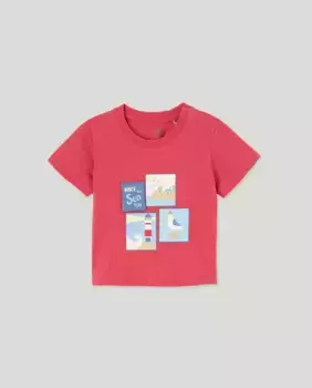 Футболка с короткими рукавами для мальчика с 3D-принтом моряка Baby El Corte Ingls, красный