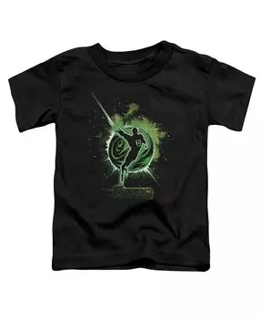 Футболка с короткими рукавами для малышей с изображением тени фонаря для девочек Green Lantern, черный
