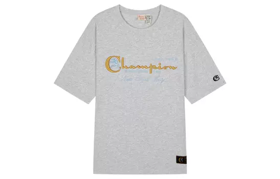 Футболка с короткими рукавами, европейская версия, унисекс Champion, темно-зеленый
