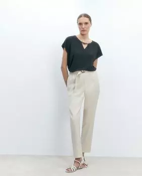 Футболка с короткими рукавами и цепочкой El Corte Ingls, черный