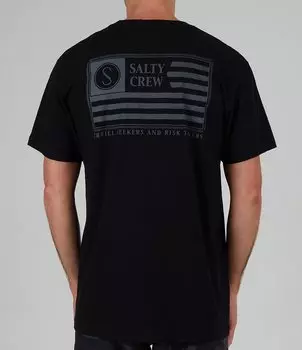 Футболка с короткими рукавами и флагом свободы Salty Crew, черный