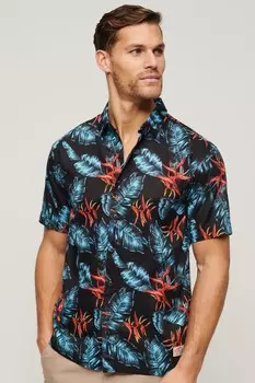 Футболка с короткими рукавами и гавайским принтом Superdry, синий