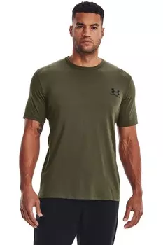 Футболка с короткими рукавами и гербом на левой груди Under Armour, зеленый