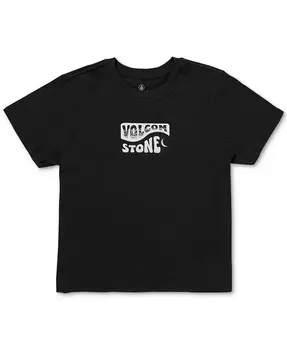 Футболка с короткими рукавами и графическим логотипом Moon Baby для юниоров Volcom, черный