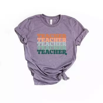 Футболка с короткими рукавами и графическим рисунком Stacked Teacher Simply Sage Market, фиолетовый