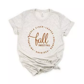 Футболка с короткими рукавами и графическим рисунком Sweet Fall Simply Sage Market, цвет Oatmeal