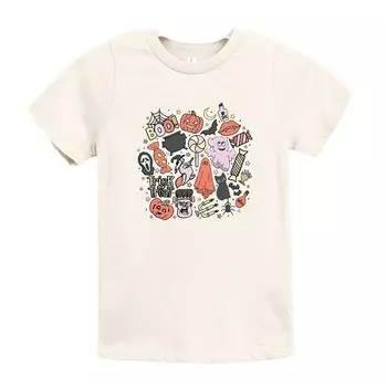 Футболка с короткими рукавами и графическим рисунком для малышей «Хэллоуин» The Juniper Shop, цвет Cream