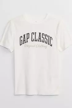 Футболка с короткими рукавами и графикой Gap, белый