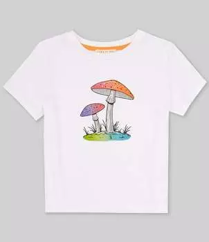 Футболка с короткими рукавами и грибами для девочек Copper Key Big Girls 7–16, белый