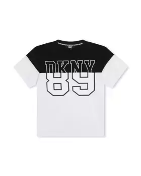 Футболка с короткими рукавами и иллюстрацией спереди DKNY, мультиколор