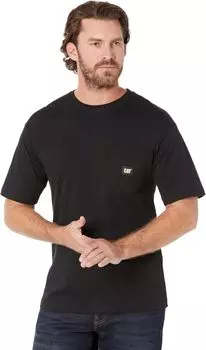 Футболка с короткими рукавами и карманами с этикетками Caterpillar, черный
