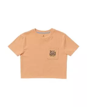 Футболка с короткими рукавами и карманом для больших девочек с графическим циферблатом Volcom