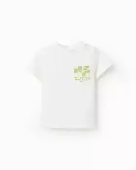 Футболка с короткими рукавами и карманом для мальчика Zippy, белый